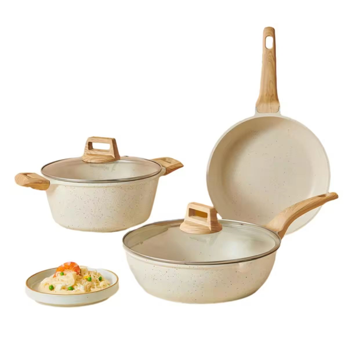 Seturi de cratițe din aluminiu antiaderent cu logo personalizat pentru gătit acasă