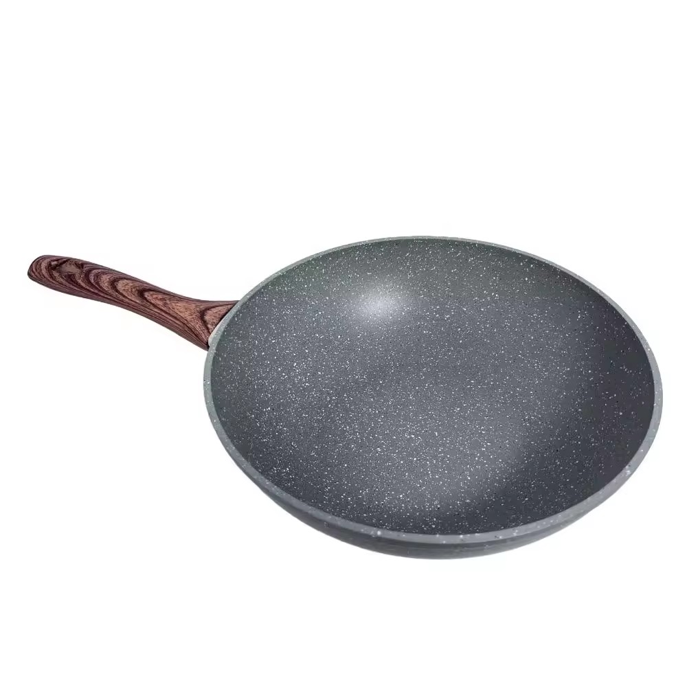 Home Bucătărie Woks antiaderent Wok Tigaie din aluminiu