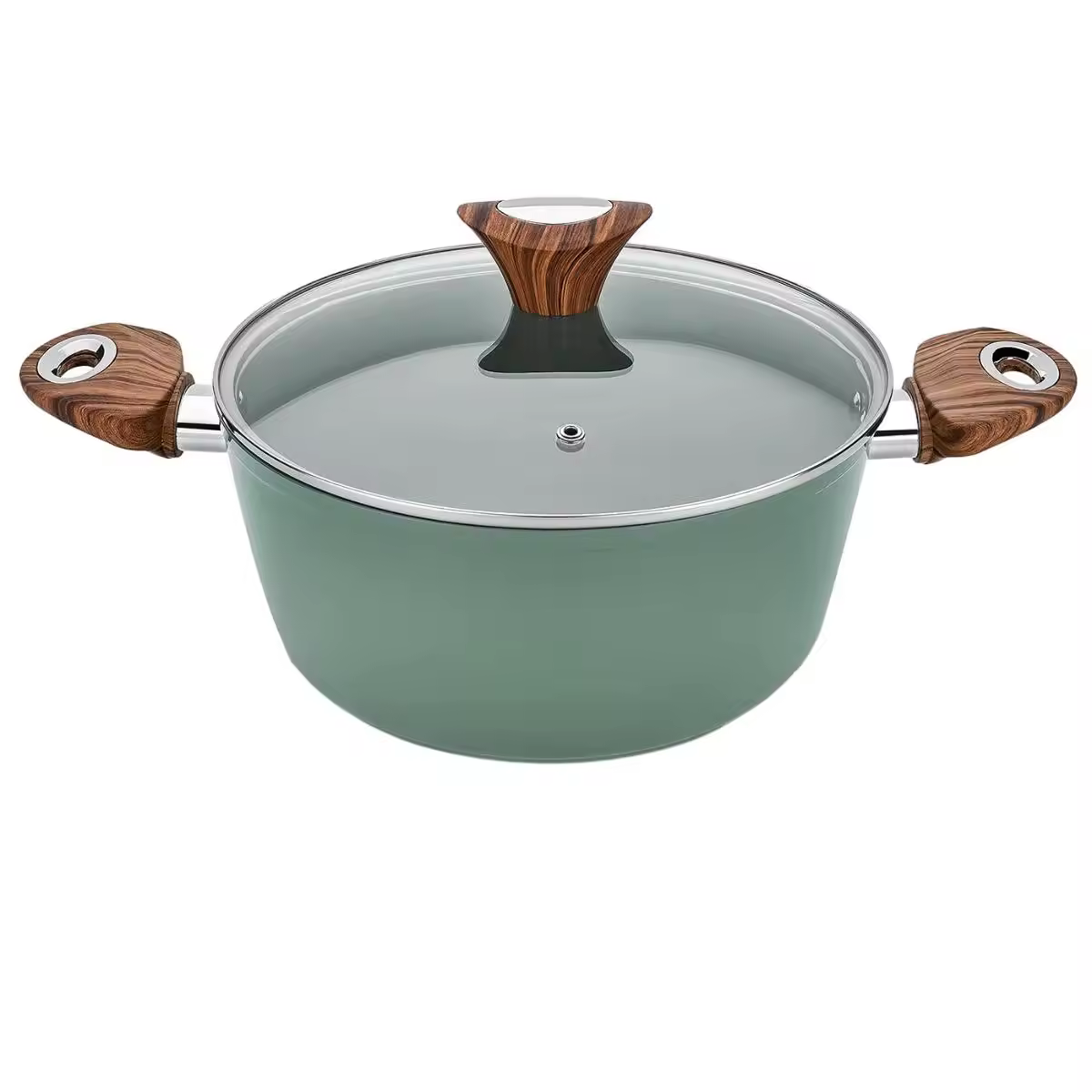 Ustensile de bucătărie eco logo personalizat oală caserole din aluminiu cu două mânere cu capace de sticlă