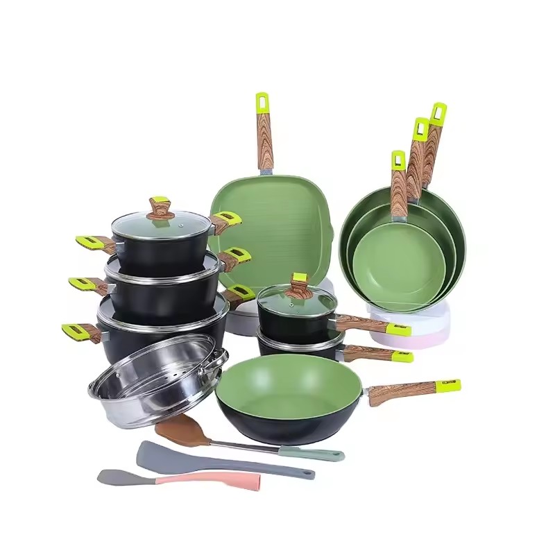 Set wok din aluminiu tigaie antiaderent tigai wok stoc tigaie accesorii de bucatarie
